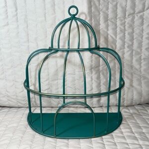 VTG HOMCO Metal Bird Cage Decor 1990s Grn/Gold Cottage core French country  NOS